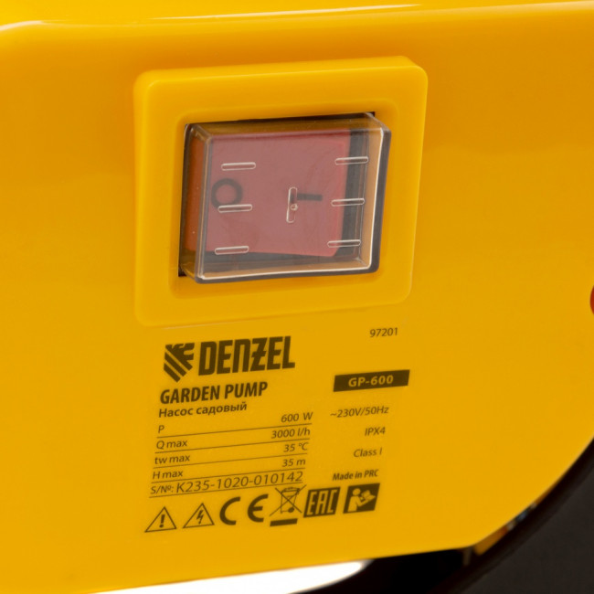 Садовый поверхностный насос GP 600, 600 Вт, 3000 л/ч, подъем 35 м, пластик Denzel Садовый поверхностный насос GP 600, 600 Вт, 3000 л/ч, подъем 35 м, пластик Denzel