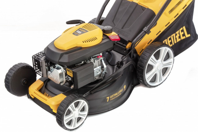 Газонокосилка бензиновая GLD-460, 146 куб.см, ширина 46 см, ручная, 7 уровней, травосборник 50 л Denzel