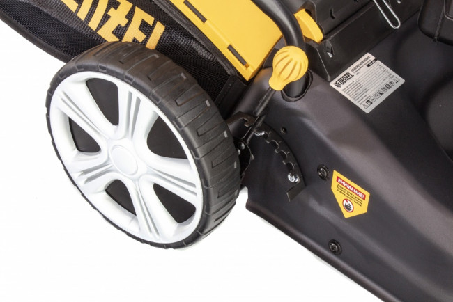 Газонокосилка бензиновая GLD-460, 146 куб.см, ширина 46 см, ручная, 7 уровней, травосборник 50 л Denzel