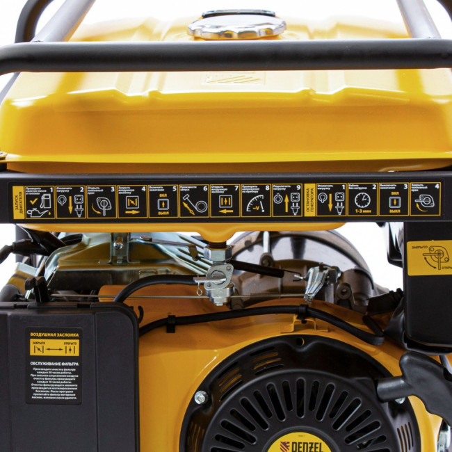 Генератор бензиновый GE 8900, 8.5 кВт, 220 В/50 Гц, 25 л, ручной старт Denzel Генератор бензиновый GE 8900, 8.5 кВт, 220 В/50 Гц, 25 л, ручной старт Denzel