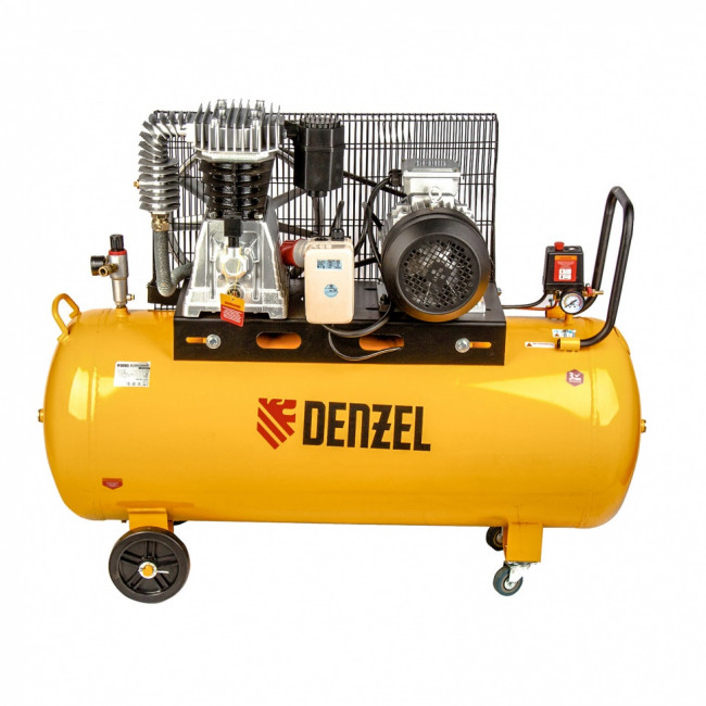 Компрессор DR4000/200, масляный ременный, 10 бар, производительность 690 л/м, мощность 4 кВт Denzel Компрессор DR4000/200, масляный ременный, 10 бар, производительность 690 л/м, мощность 4 кВт Denzel