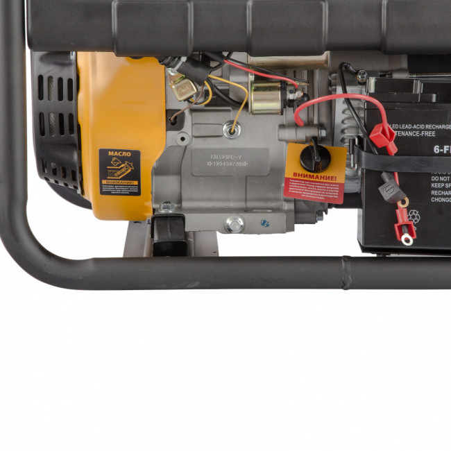 Генератор бензиновый PS 80 E-3, 6.6 кВт, 400 В, 25 л, электростартер Denzel Генератор бензиновый PS 80 E-3, 6.6 кВт, 400 В, 25 л, электростартер Denzel