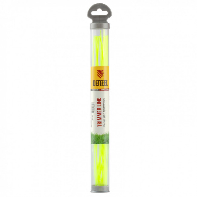 Леска для триммера, круглая нарезанная 2.4 мм х 30 см, 20 шт, тубус Flex cord Denzel