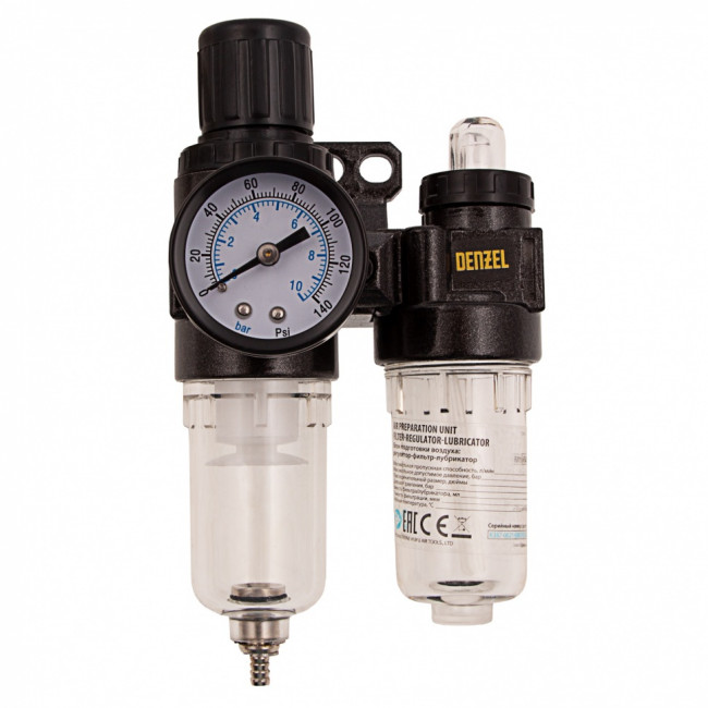 Блок подготовки воздуха регулятор-фильтр-лубрикатор FLR1500, 10 бар, 1500 л/мин, 1/4" Denzel ( 57469 ) Блок подготовки воздуха регулятор-фильтр-лубрикатор FLR1500, 10 бар, 1500 л/мин, 1/4" Denzel ( 57469 )