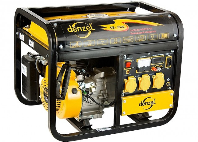 Генератор бензиновый DB3500, 3 кВт, 220 В/50Гц, 15 л, ручной пуск Denzel, ( 94654 )