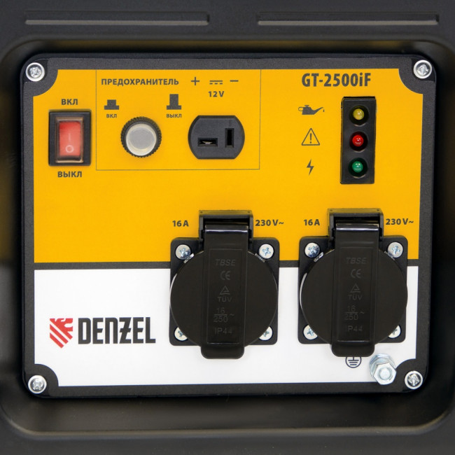 Генератор инверторный GT-2500iF, 2.5 кВт, 230 В, бак 5 л, открытый корпус, ручной старт Denzel ( 94704 ) Генератор инверторный GT-2500iF, 2.5 кВт, 230 В, бак 5 л, открытый корпус, ручной старт Denzel ( 94704 )