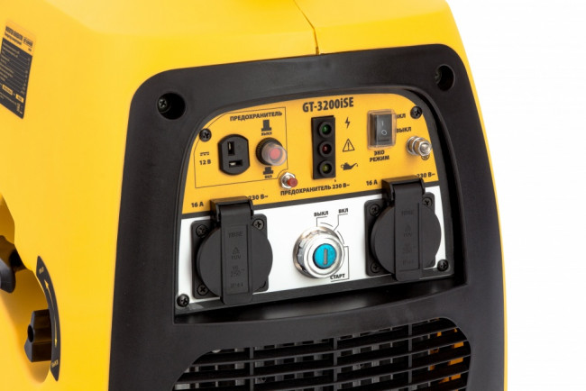 Генератор инверторный GT-3200iSE, 3.2 кВт, 230 В, бак 6 л, закрытый корпус, электростартер Denzel ( 94703 ) Генератор инверторный GT-3200iSE, 3.2 кВт, 230 В, бак 6 л, закрытый корпус, электростартер Denzel ( 94703 )