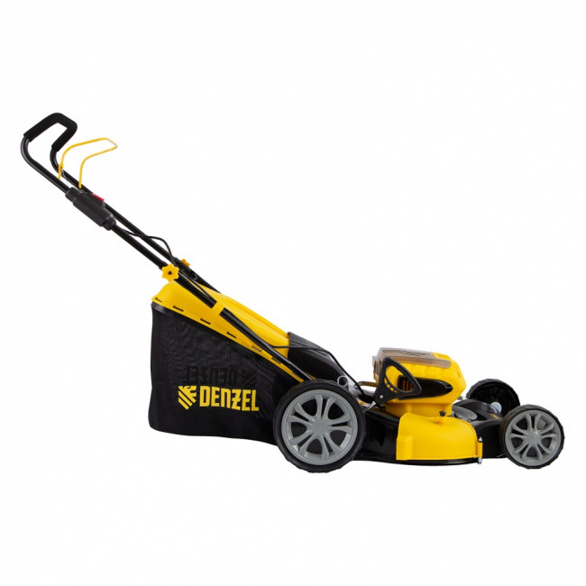 Газонокосилка аккумуляторная бесщеточная RLM450-36, Li-ion, 36 В, 4 Ач, 450 мм, травосборник 40 л Denzel ( 58910 ) Газонокосилка аккумуляторная бесщеточная RLM450-36, Li-ion, 36 В, 4 Ач, 450 мм, травосборник 40 л Denzel ( 58910 )