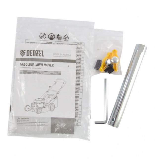 Газонокосилка бензиновая GLD-420, 146 см3, ширина 42 см, 40 л Denzel ( 58805 )