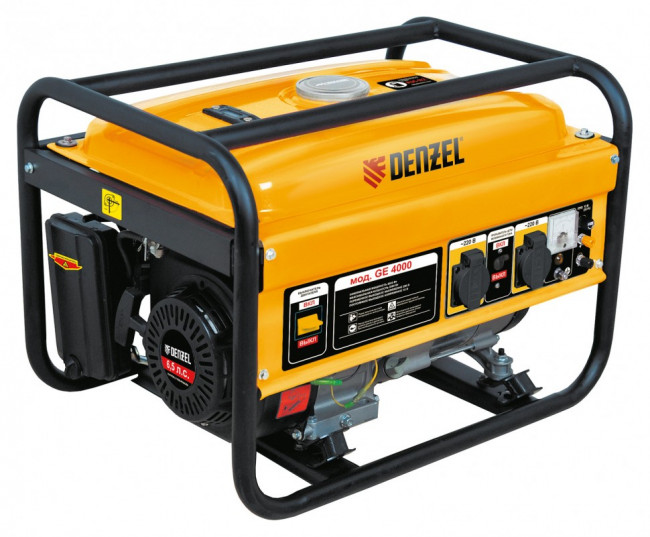 Генератор бензиновый GE 4000, 3,5 кВт, 220 В/50 Гц, 15 л, ручной старт Denzel, ( 94682 ) Генератор бензиновый GE 4000, 3,5 кВт, 220 В/50 Гц, 15 л, ручной старт Denzel, ( 94682 )