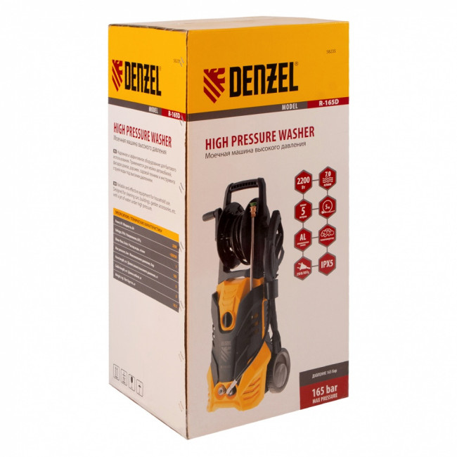 Моечная машина высокого давления R-165D, 2200 Вт, 165 бар, 7 л/мин, с барабаном Denzel Моечная машина высокого давления R-165D, 2200 Вт, 165 бар, 7 л/мин, с барабаном Denzel