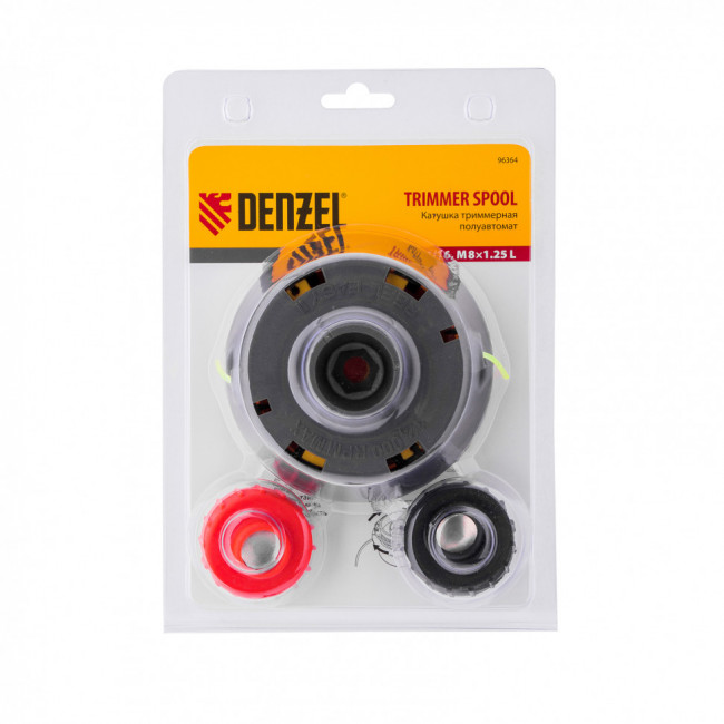 Катушка триммерная полуавтомат, быстрая заправка, шестигранник HEX х 15/6, болт 5/16 левый, М8 левый Denzel Катушка триммерная полуавтомат, быстрая заправка, шестигранник HEX х 15/6, болт 5/16 левый, М8 левый Denzel