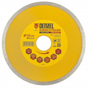 Диск алмазный, отрезной сплошной, 125 х 22.2 мм, мокрая резка Denzel