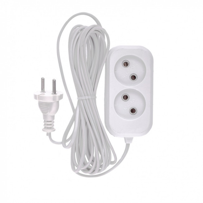 Удлинитель бытовой, без заземления, 5 м, 2 розетки, 6 А, серия УХ6 Denzel Удлинитель бытовой, без заземления, 5 м, 2 розетки, 6 А, серия УХ6 Denzel