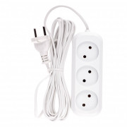 Удлинитель бытовой, без заземления, 5 м, 3 розетки, 6 A, серия УХ6 Denzel, ( 95927 )