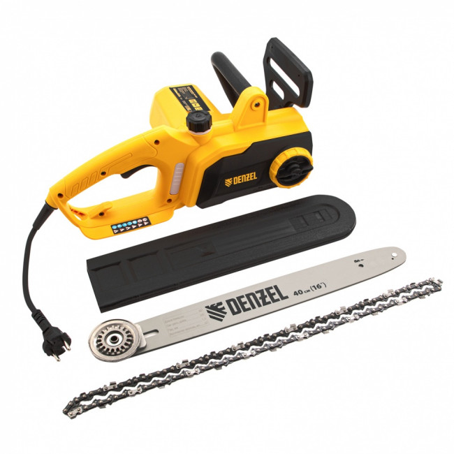 Пила цепная электрическая EDS-1800P, 1.8 кВт,поперечная, шина 40 см, шаг 3/8, паз 1.3 мм, 57 звеньев Denzel ( 95615 )