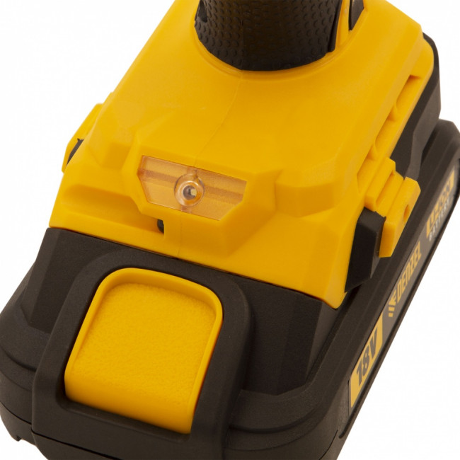 Дрель-шуруповерт аккумуляторная с бесщеточным двигателем BLDL-IB-18-02, Li-Ion, 18 В, 1.5 А/ч, 2 аккумулятора Denzel