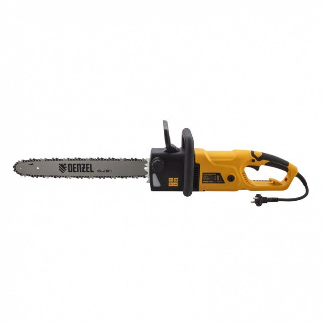Пила цепная электрическая EDS-2200, 2.2 кВт,продольная, шина 45 см, шаг 3/8, паз 1.3 мм, 62 звена Denzel ( 95619 )