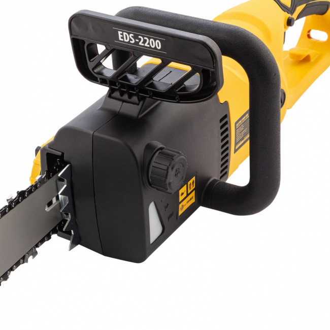 Пила цепная электрическая EDS-2200, 2.2 кВт,продольная, шина 45 см, шаг 3/8, паз 1.3 мм, 62 звена Denzel ( 95619 )