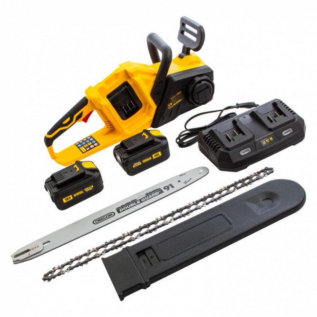 Цепная пила аккумуляторная бесщеточная RCS400-36, Li-ion, 36 В, 4 Ач, шина 400 мм Denzel ( 58610 )