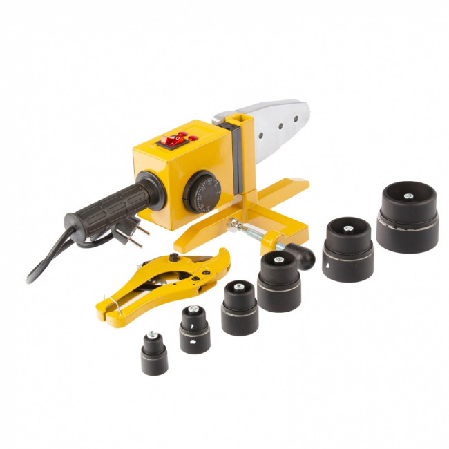 Аппарат для сварки пластиковых труб DWP-1500, 1500 Вт, 260-300 град, комплект насадок, 20-63 мм Denzel Аппарат для сварки пластиковых труб DWP-1500, 1500 Вт, 260-300 град, комплект насадок, 20-63 мм Denzel