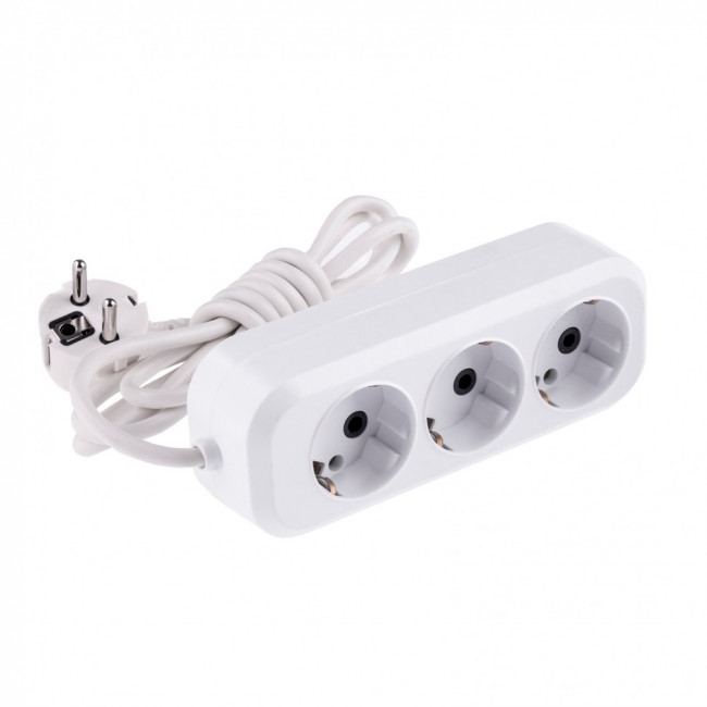 Удлинитель бытовой, серия УХз-10-302, с заземлением, 2 м, 3 розетки, 10 A Denzel, ( 95965 )