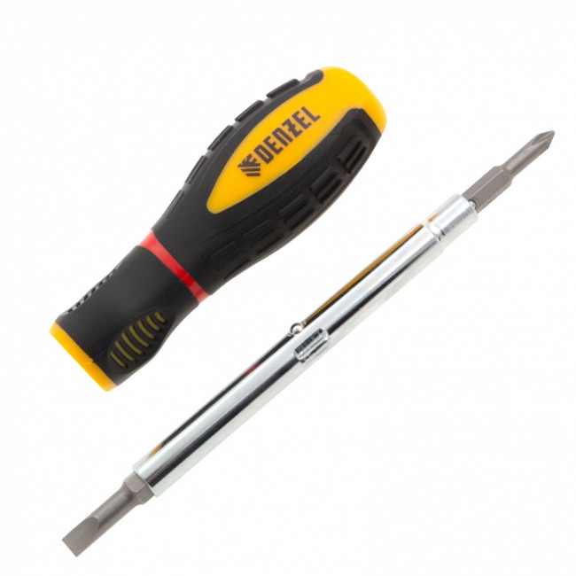 Отвертка комбинированная, SL3/16"-PH1, SL1/4"-PH2, 3-х компонентная рукоятка// Denzel ( 7713381 )
