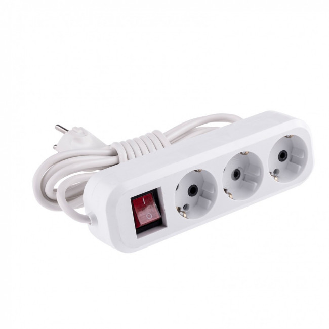 Удлинитель бытовой, с заземлением и выключателем, 4 м, 3 розетки, 10 A, серия УХз10 Denzel Удлинитель бытовой, с заземлением и выключателем, 4 м, 3 розетки, 10 A, серия УХз10 Denzel