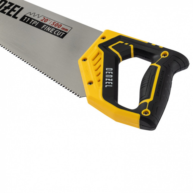 Ножовка по дереву, 500 мм, 11 TPI, зуб 3D, двухкомпонентная рукоятка Denzel ( 24148 )
