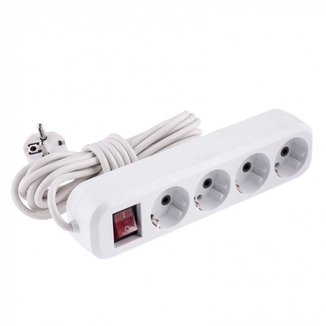 Удлинитель бытовой, с заземлением и выключателем, 5 м, 4 розетки, 10 A, серия УХз10 Denzel, ( 95978 ) Удлинитель бытовой, с заземлением и выключателем, 5 м, 4 розетки, 10 A, серия УХз10 Denzel, ( 95978 )