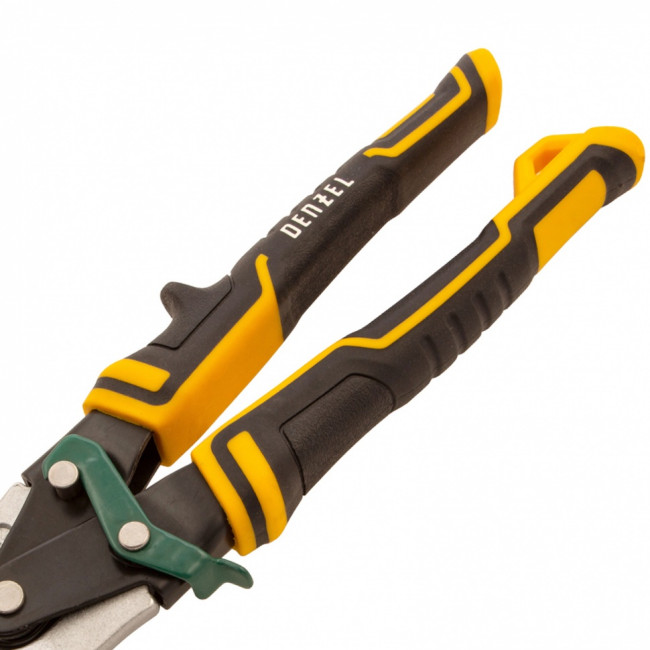 Ножницы по металлу, 270 мм, прямой и правый рез, сталь-СrMo, трехкомпонентные рукоятки Denzel ( 78371 ) Ножницы по металлу, 270 мм, прямой и правый рез, сталь-СrMo, трехкомпонентные рукоятки Denzel ( 78371 )