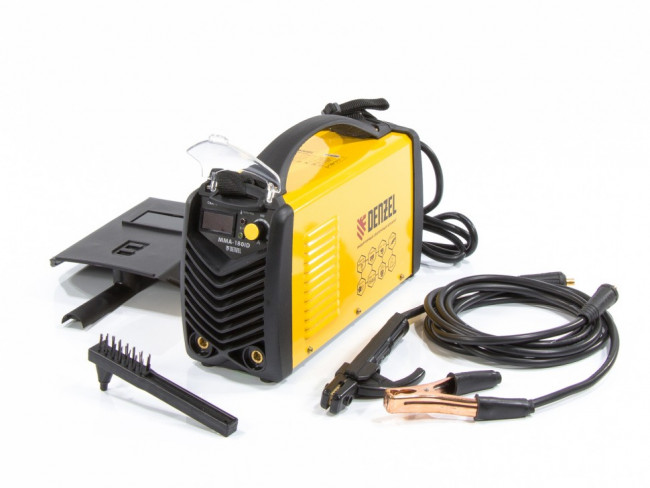 Аппарат инверторный дуговой сварки ММА-180ID, 180 А, ПВР 60%, диаметр электрода 1.6-4 мм, провод 2 м Denzel Аппарат инверторный дуговой сварки ММА-180ID, 180 А, ПВР 60%, диаметр электрода 1.6-4 мм, провод 2 м Denzel