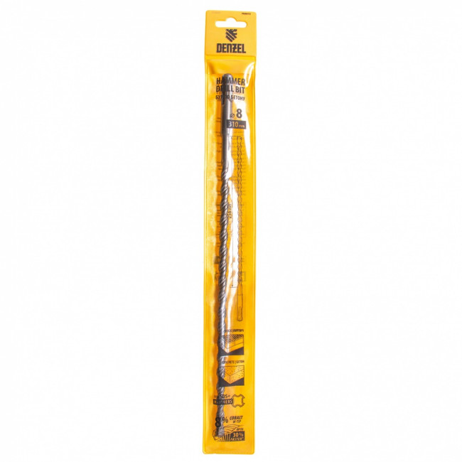 Бур по бетону, двойная спираль, три пылеотводящие кромки, 8 x 310 мм DENZEL ( 705015 )
