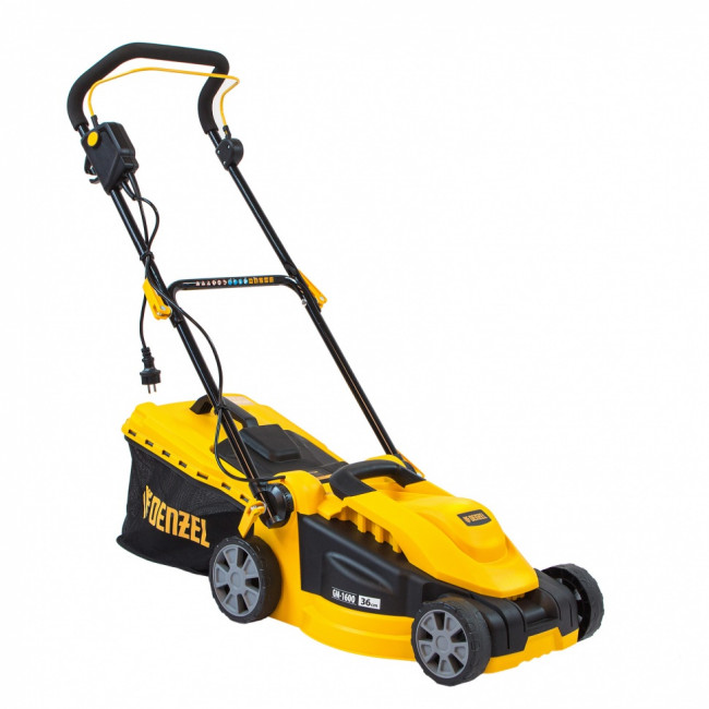 Газонокосилка электрическая GM-1600, 1600 Вт, ширина 36 см, 3 уровя, травосборник 35 л. Denzel Газонокосилка электрическая GM-1600, 1600 Вт, ширина 36 см, 3 уровя, травосборник 35 л. Denzel