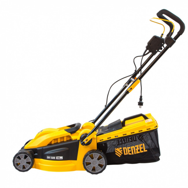 Газонокосилка электрическая GM-1600, 1600 Вт, ширина 36 см, 3 уровя, травосборник 35 л. Denzel Газонокосилка электрическая GM-1600, 1600 Вт, ширина 36 см, 3 уровя, травосборник 35 л. Denzel