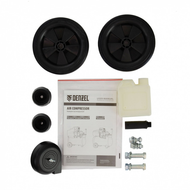 Компрессор воздушный прямой привод DC1700/50, 1.7 кВт, 50 литров, 260 л/мин Denzel ( 58164 )